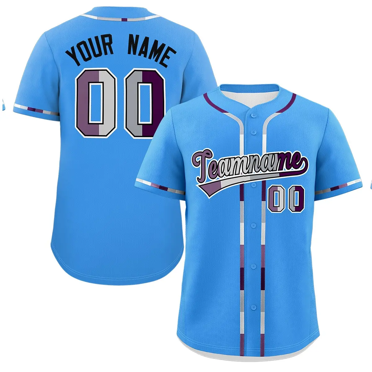Powder Blue Pride Month Classic Baseball Jersey