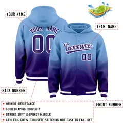 Powder Blue Purple Gradient Letterman Varsity Jacket Hoodie 4