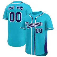 Powder Blue Purple Gradient Side Authentic Baseball Jersey
