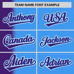 Powder Blue Purple Pinstripe Gradient Baseball Jersey 3