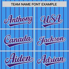 Powder Blue Purple Pinstripe Raglan Varsity Letterman Baseball Jacket 3