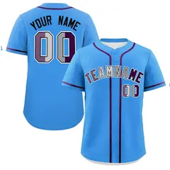Powder Blue Purple Pride Month Baseball Jersey