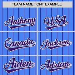 Powder Blue Purple Stripe Raglan Baseball Jersey 3