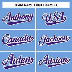 Powder Blue Purple-White Raglan Varsity Full-Snap Letterman Jacket 3