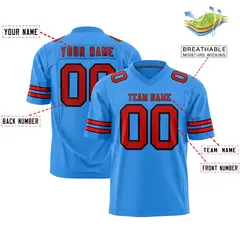Powder Blue Red-Black Classic Authentic Football Jersey 2