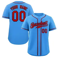 Powder Blue Red Navy Classic Authentic Baseball Jersey