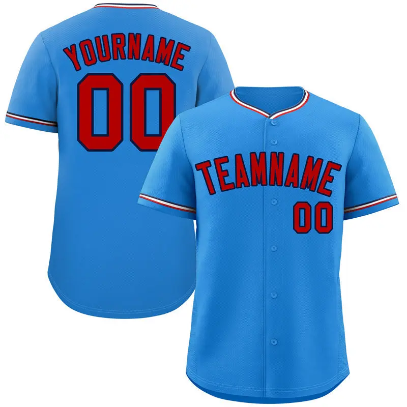 Powder Blue Red Navy Classic Authentic Baseball Jersey