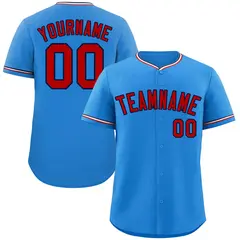 Powder Blue Red Navy Classic Authentic Baseball Jersey 1