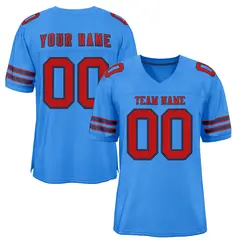 Powder Blue Red-Navy Classic Authentic Football Jersey 1