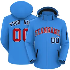 Powder Blue Red-Navy Classic Waterproof Jacket 1