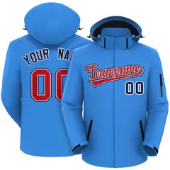 Powder Blue Red-Navy Classic Waterproof Jacket 1