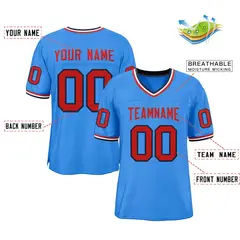 Powder Blue Red-Powder Blue Football Jersey 2