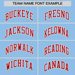 Powder Blue Red Raglan Full-Snap Faux Leather Letterman Jacket 3