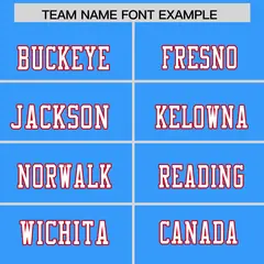 Powder Blue Red Shoulder Cut Two-Tone Flag Football Jersey 3