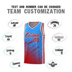 Powder Blue Red Splash Basketball Kit for School 4