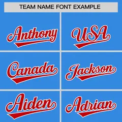 Powder Blue Red Split Coconut Tree Baseball Jersey 3