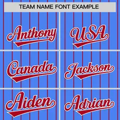 Powder Blue Red Stripe Raglan Baseball Jersey 3