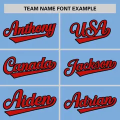 Powder Blue Red Thorns Ribbed Baseball Jersey 3