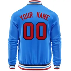 Powder Blue Red Varsity Full-Zip Letterman Baseball Jacket 6