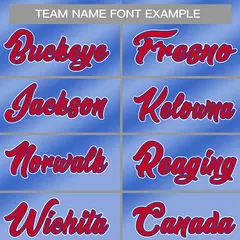 Powder Blue Red-White Gradient Baseball Jersey 3