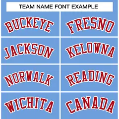 Powder Blue Red-White Raglan Varsity Full-Snap Letterman Jacket 3