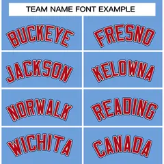 Powder Blue Red-White Varsity Full-Snap Letterman Jacket 3