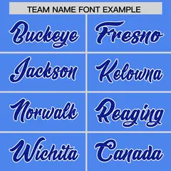 Powder Blue Royal and Orange Gradient Sides Football Jersey 3
