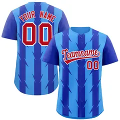 Powder Blue Royal Blade Pattern Raglan Baseball Jersey
