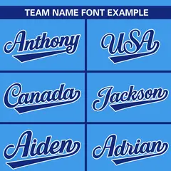 Powder Blue Royal Full Button Classic Baseball Jersey 3