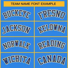 Powder Blue Royal Gold-White Classic Style Hockey Jersey 3