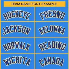 Powder Blue Royal Gold-White Classic Style Hockey Jersey 3