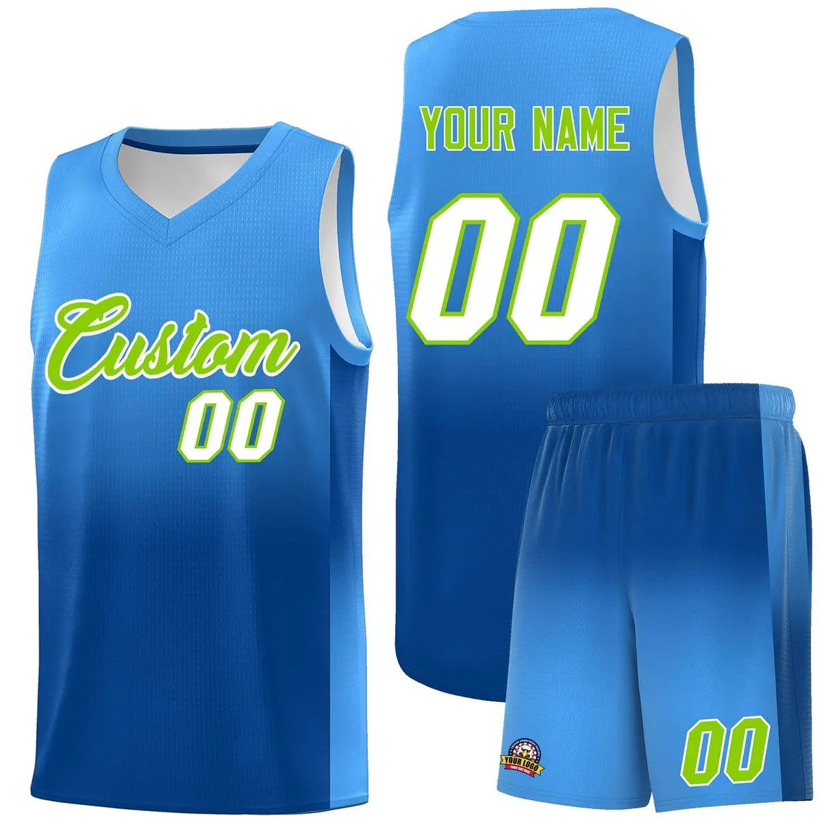 Powder Blue Royal Gradient Basketball Jersey Sports Uniform