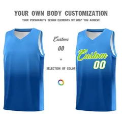 Powder Blue Royal Gradient Basketball Jersey Sports Uniform 3