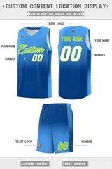 Powder Blue Royal Gradient Basketball Jersey Sports Uniform 5