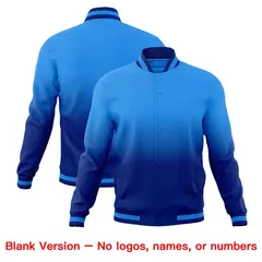 Powder Blue Royal Gradient Full-Snap Varsity Letterman Jacket 7