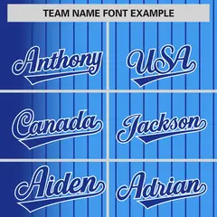 Powder Blue Royal Gradient Pinstripe Varsity Full-Snap Baseball Jacket 3