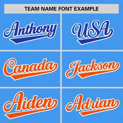 Powder Blue Royal-Orange Gradient Side Baseball Jersey 3