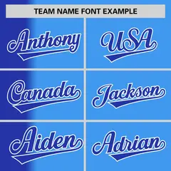 Powder Blue Royal Pinstripe Gradient Baseball Jersey 3