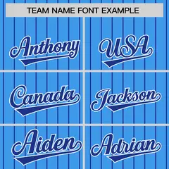 Powder Blue Royal Pinstripe Raglan Varsity Letterman Baseball Jacket 3