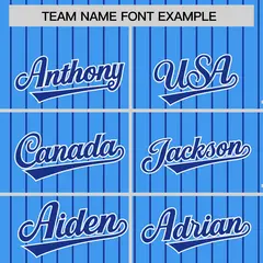 Powder Blue Royal Pinstripe Raglan Varsity Letterman Baseball Jacket 3