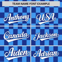 Powder Blue Royal Plaid Fashion Authentic Baseball Jersey 3