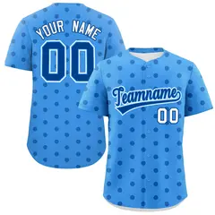 Powder Blue Royal Polka Dot Graffiti Baseball Jersey