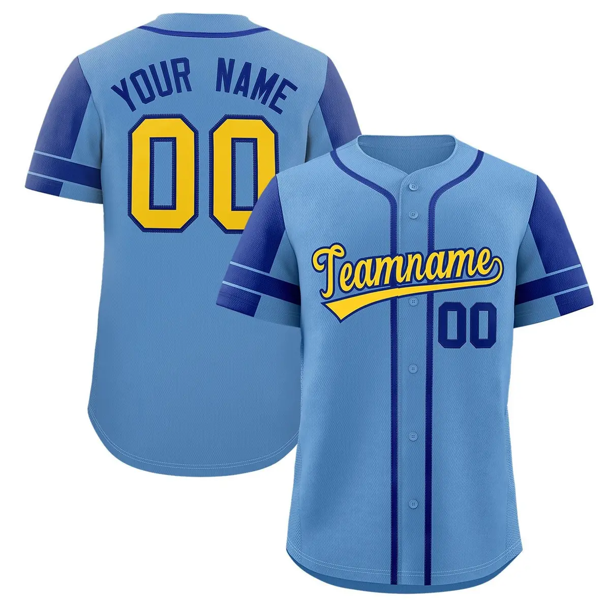 Powder Blue Royal Raglan Sleeves Authentic Baseball Jersey