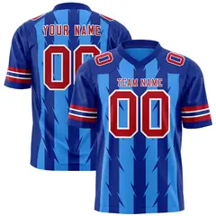 Powder Blue Royal Razr Stripe Graffiti Flag Football Jersey