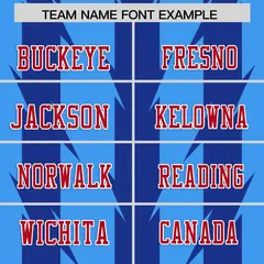 Powder Blue Royal Razr Stripe Graffiti Flag Football Jersey 3