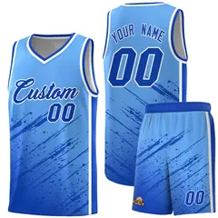 Powder Blue Royal Splash Basketball Uniforms for Training 1