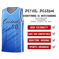 Powder Blue Royal Splash Basketball Uniforms for Training 2