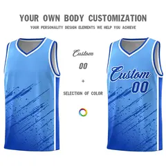 Powder Blue Royal Splash Basketball Uniforms for Training 3
