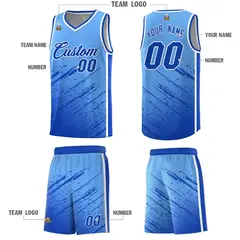 Powder Blue Royal Splash Basketball Uniforms for Training 5