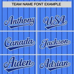 Powder Blue Royal Stripe Raglan Baseball Jersey 3